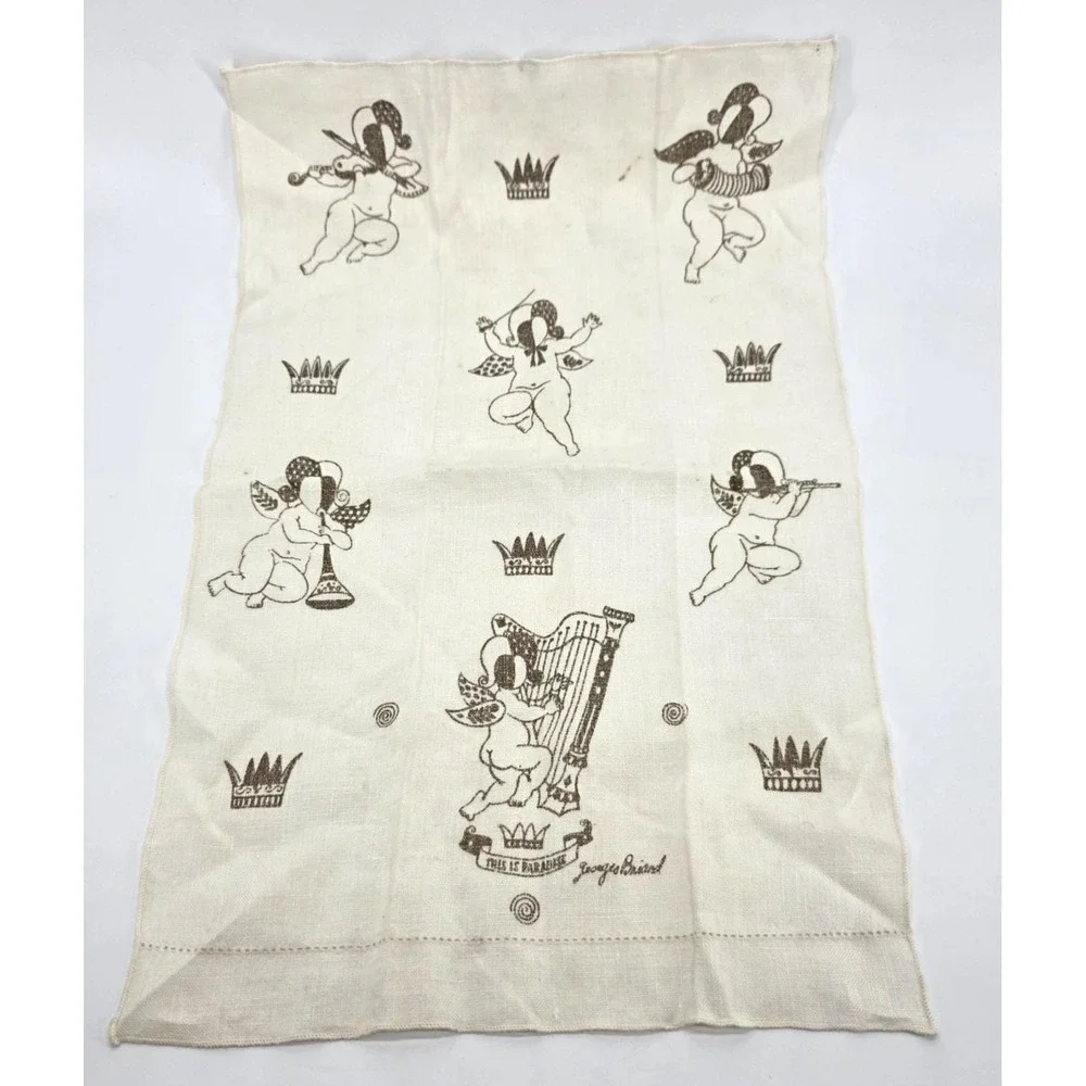 VTG Georges Briard‎ This is Paradise Placemats Guest Bar Towels Set of 2 MCM